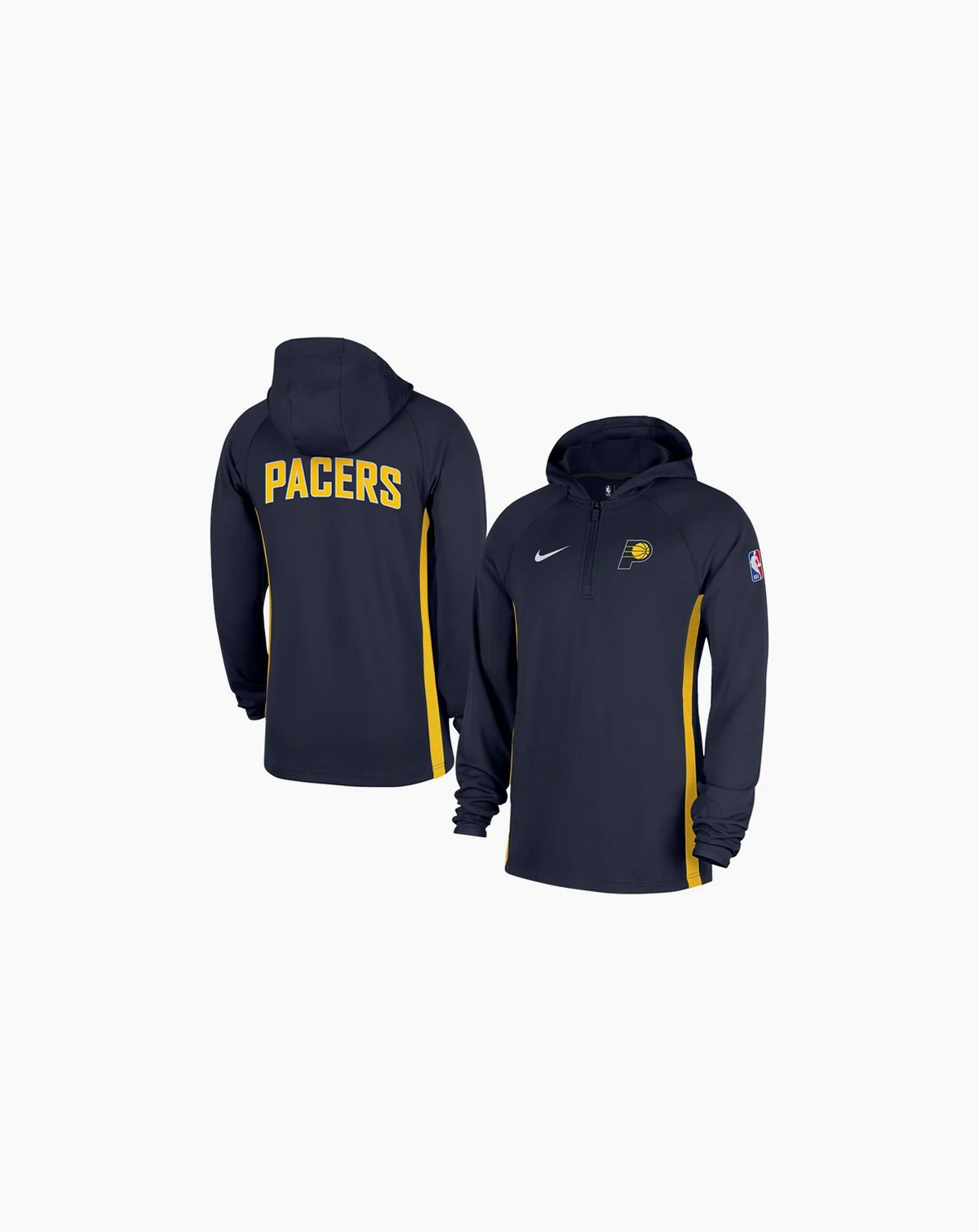 Men's Navy Indiana Pacers Authentic On Court Zone Quarter-Zip Dri-FIT Hoodie Jacket