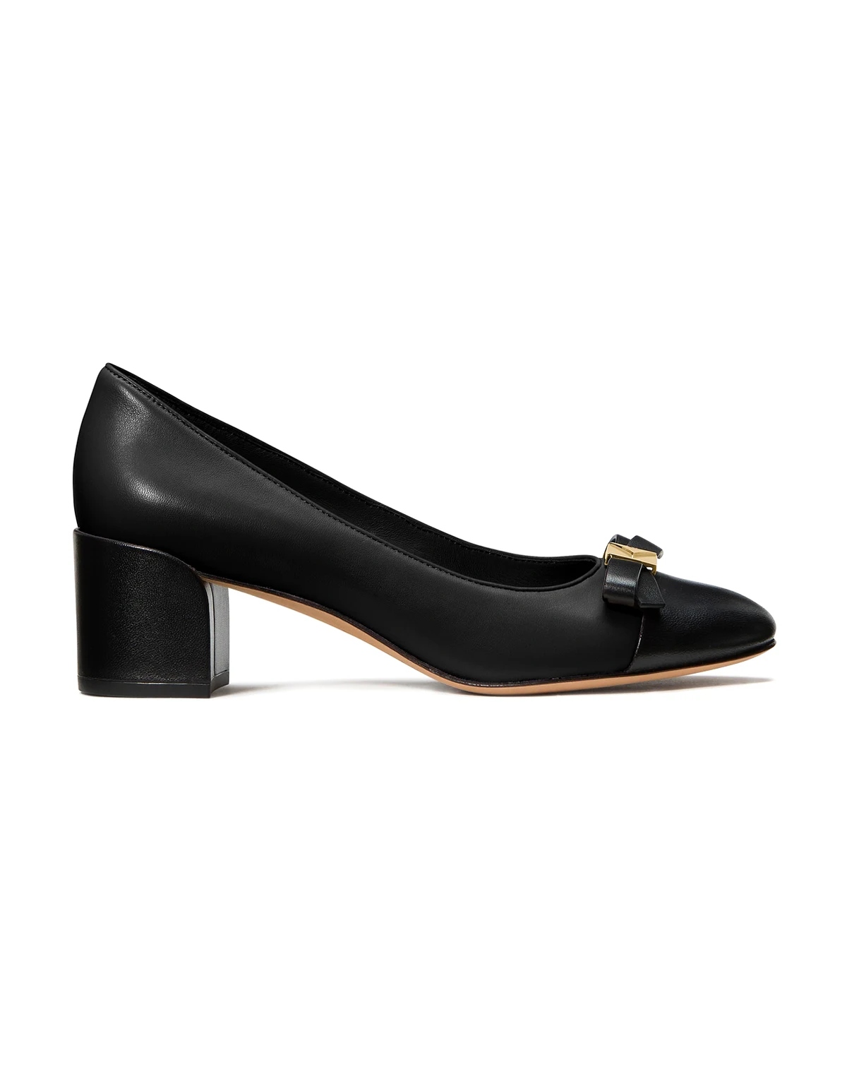 Women's Deco Bow Smooth Leather Ballet Pumps