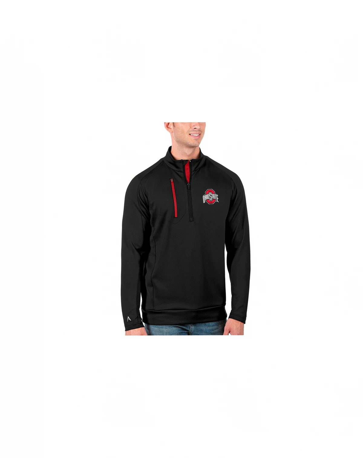 Men's Black/Scarlet Ohio State Buckeyes Generation Half-Zip Pullover Jacket