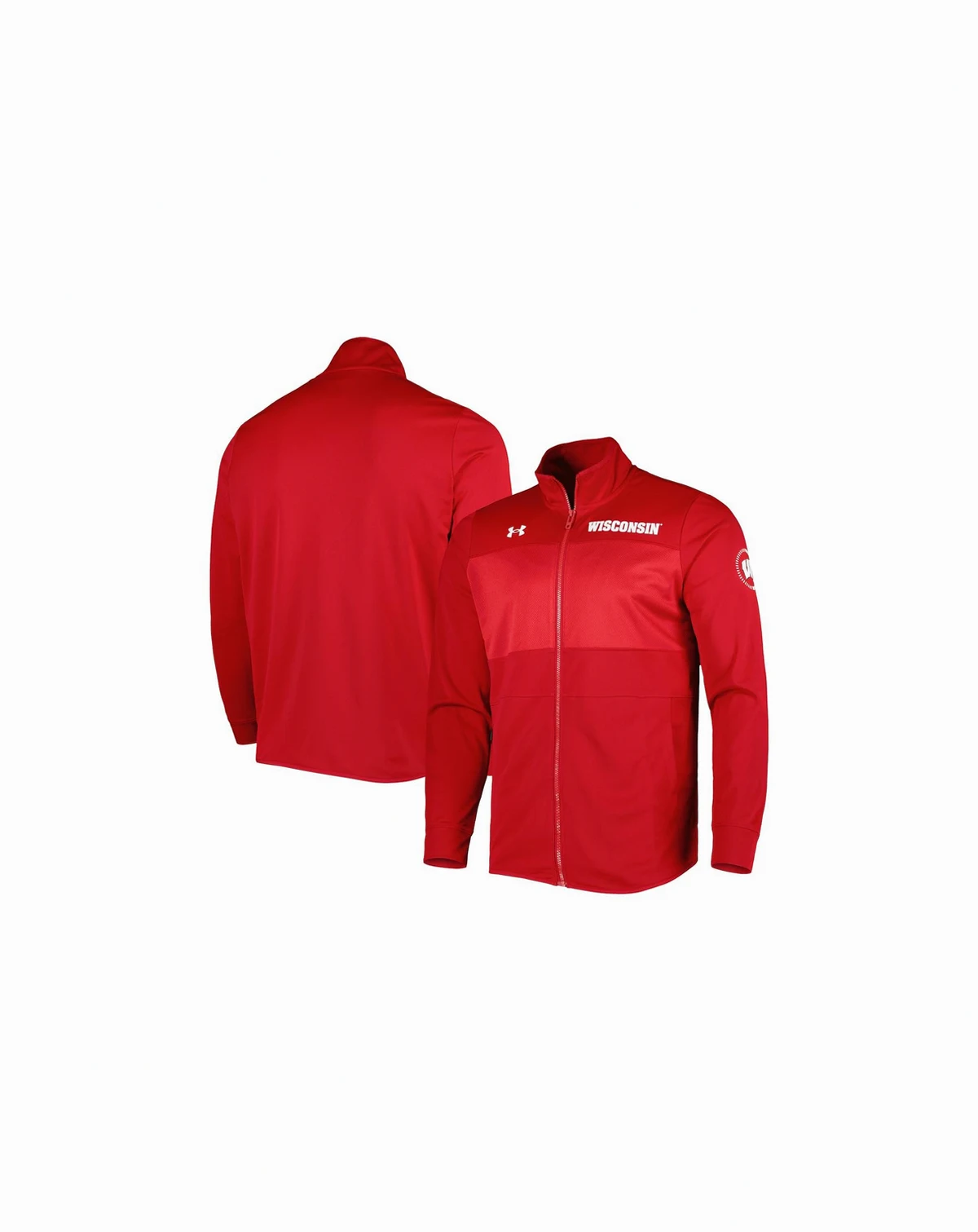 Men's Red Wisconsin Badgers Knit Warm-Up Full-Zip Jacket
