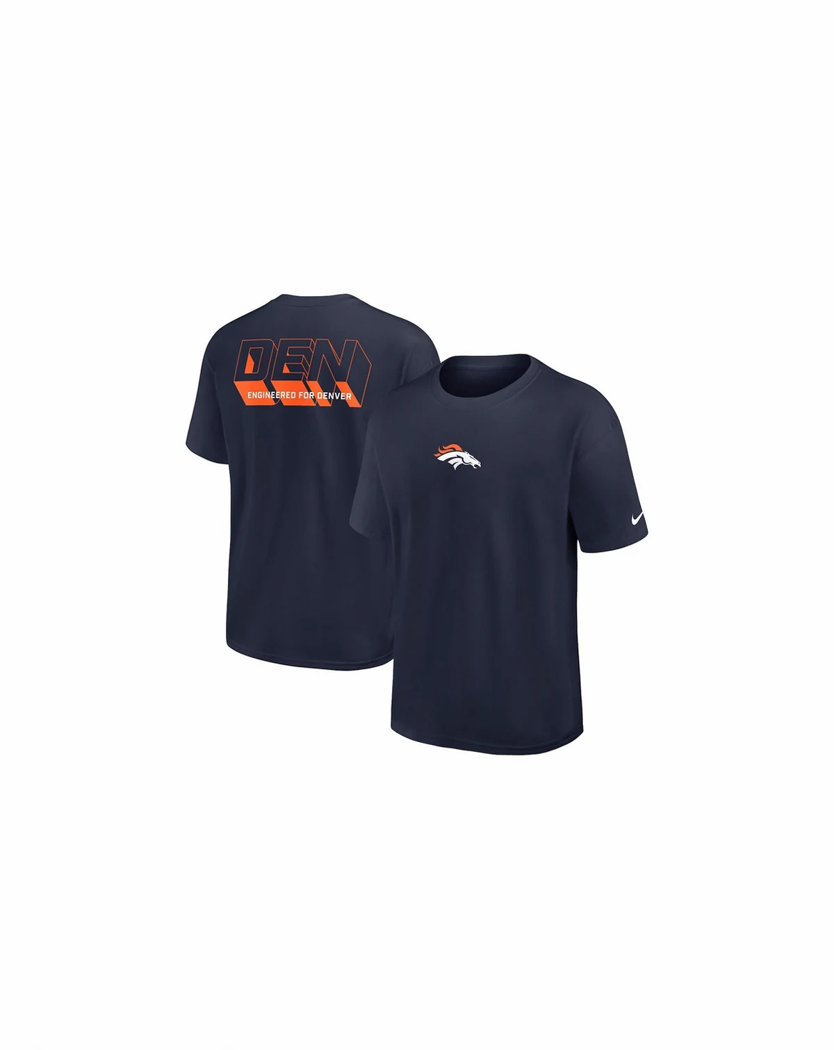 Men's Navy Denver Broncos Dominate The Game Essential Max90 T-Shirt