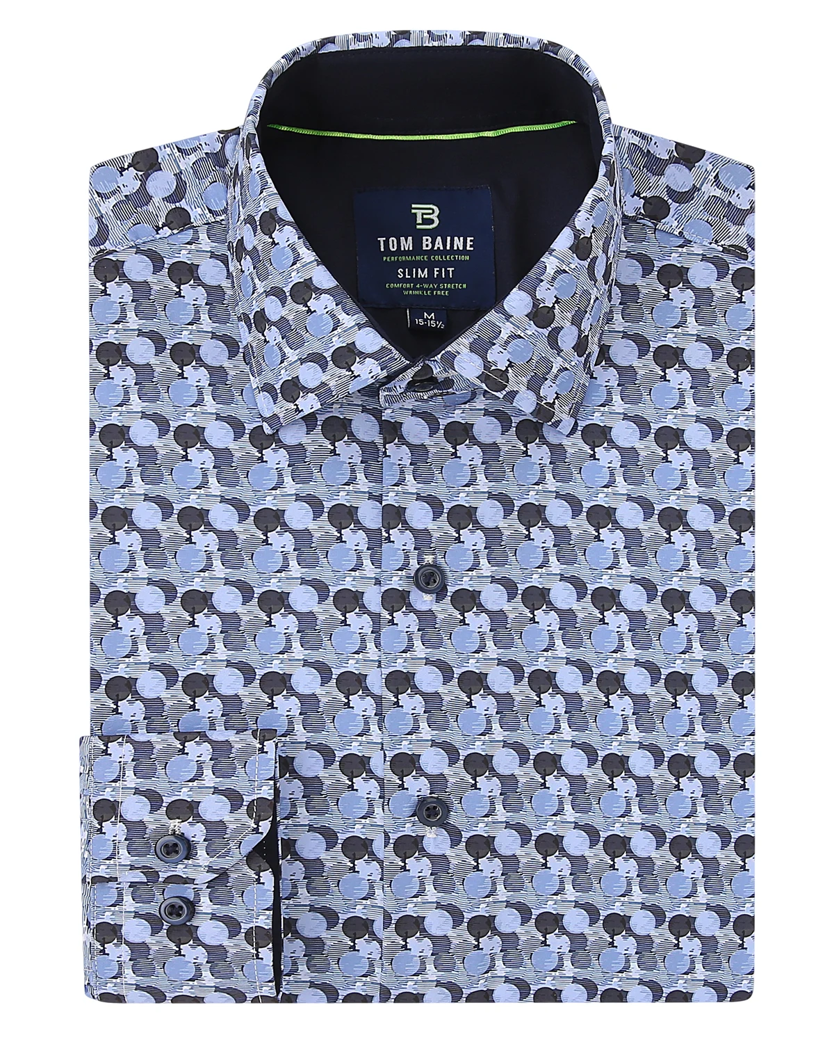 Men's Slim Fit Performance Long Sleeve Button Down Dress Shirt