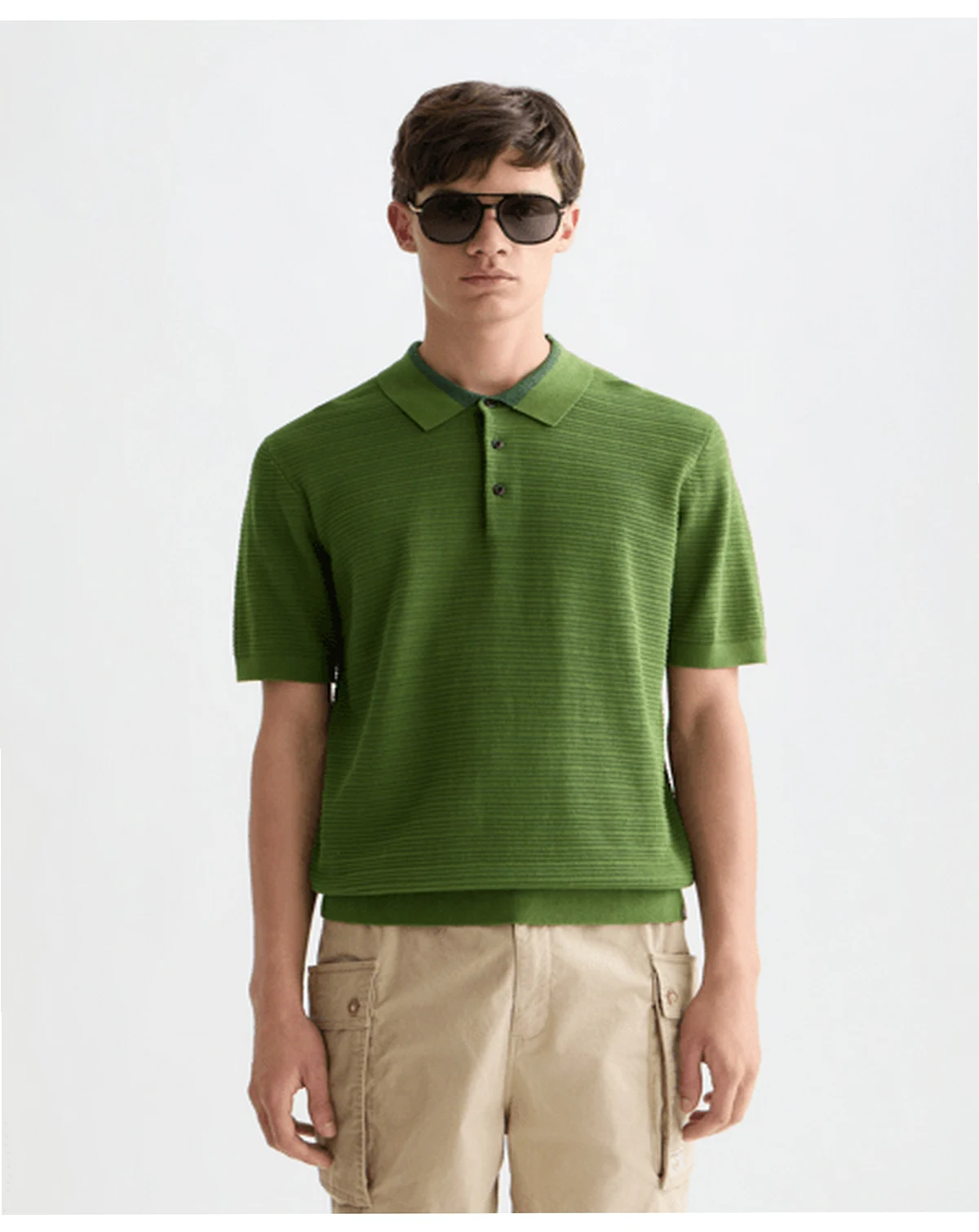 Men's Knitted Regular-Fit Polo T-Shirt