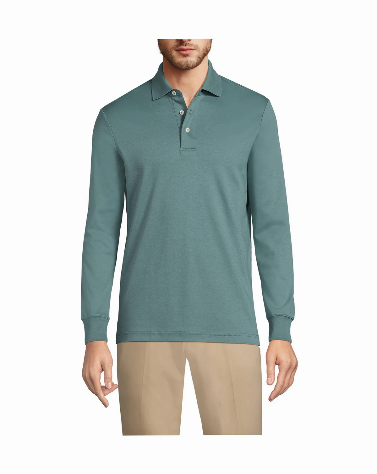 Men's Tall Long Sleeve Cotton Supima Polo Shirt