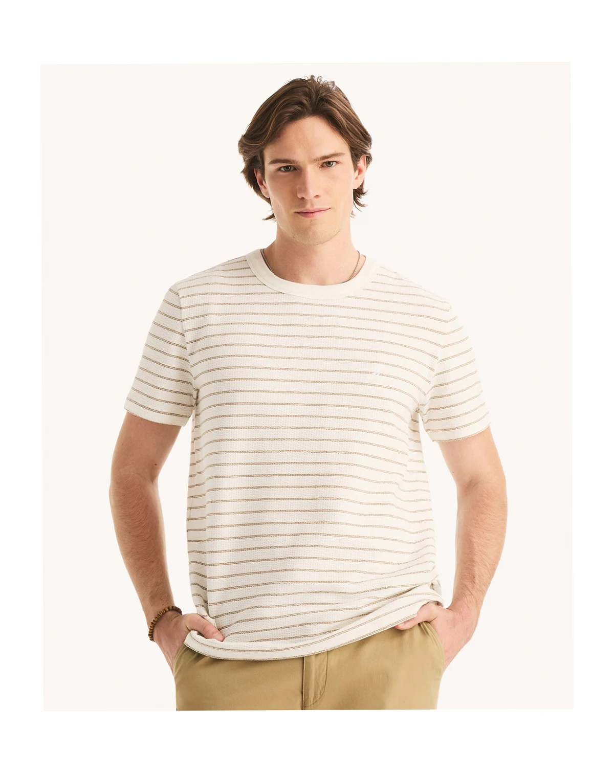 Men's Short-Sleeve Seersucker Striped T-Shirt