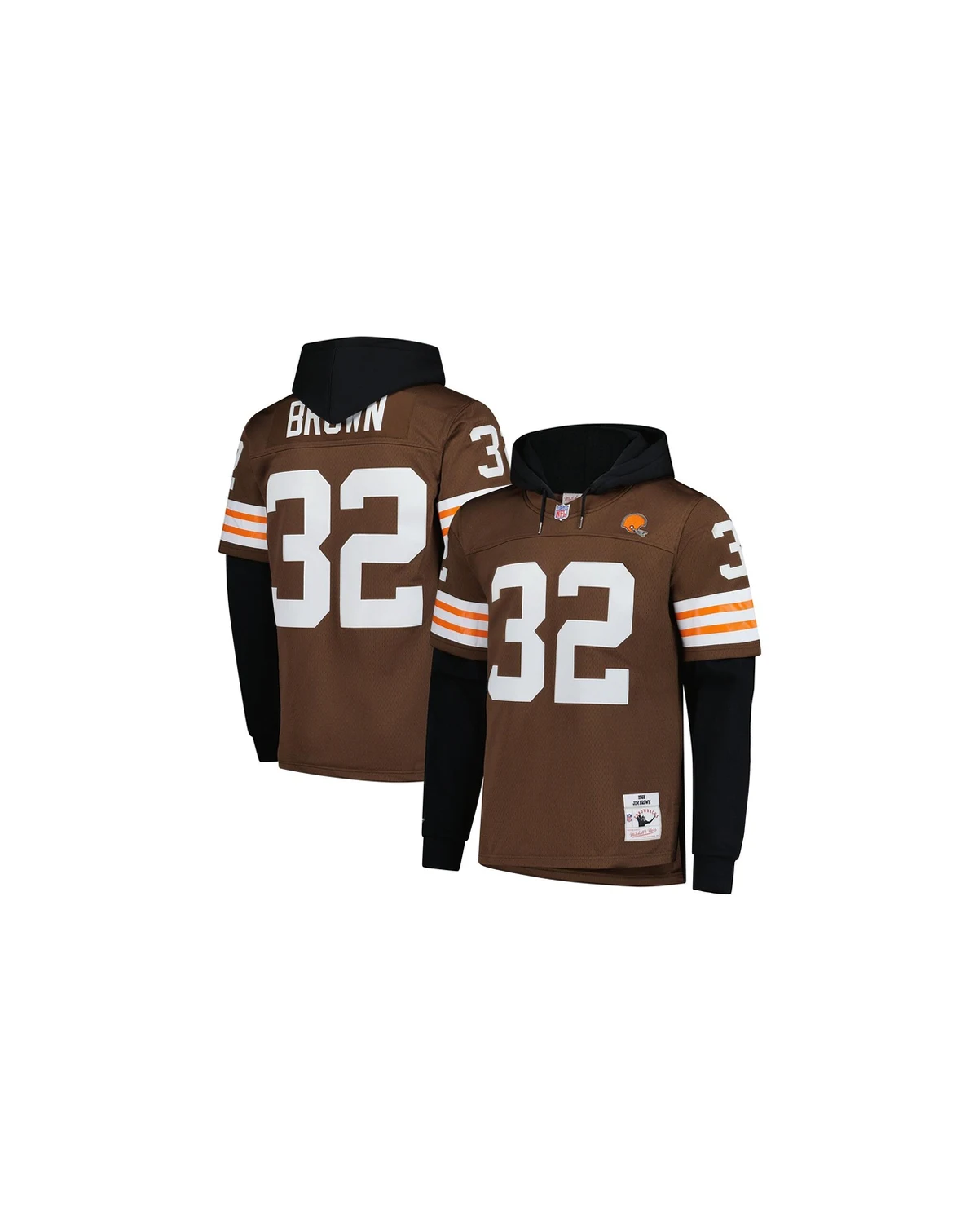 Men's Jim Brown Cleveland Browns Player Name Number Hoodie Legacy Jersey