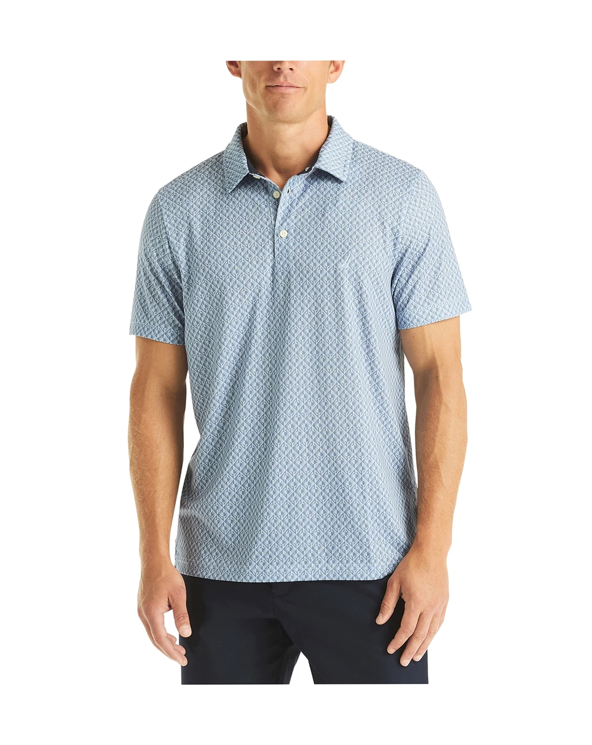Men's Printed Moisture-Wicking Short-Sleeve Polo