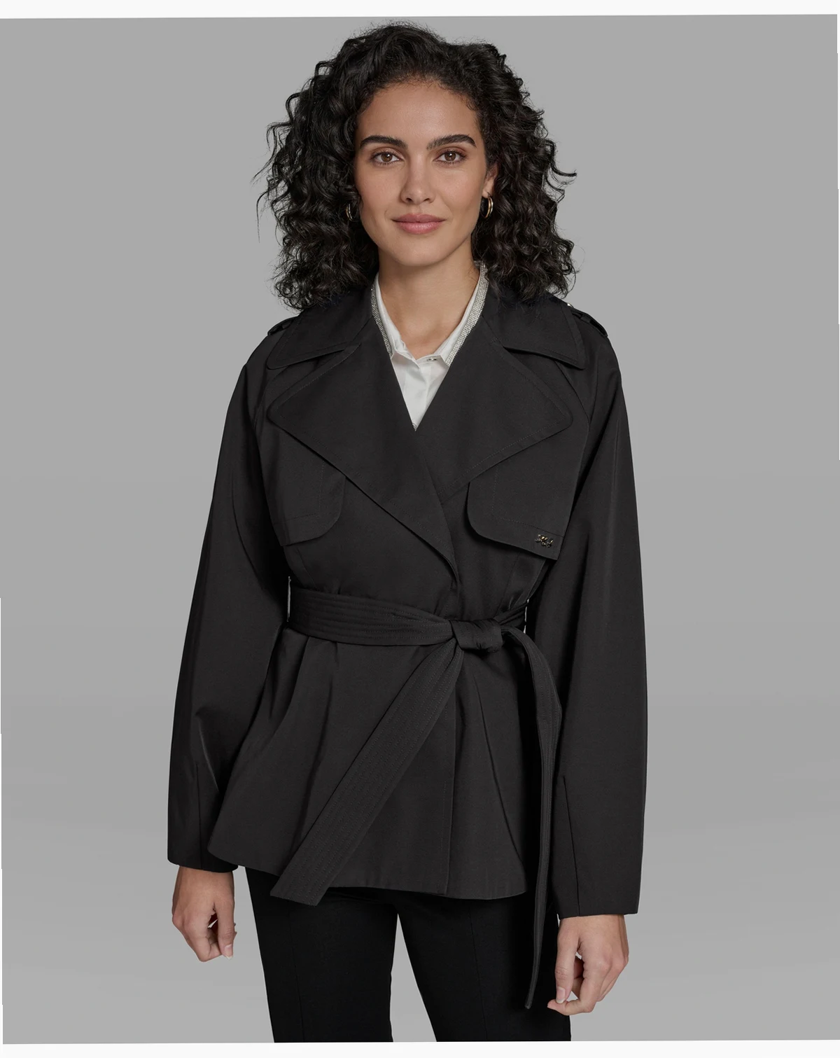 Women's Short Flared Trench Coat