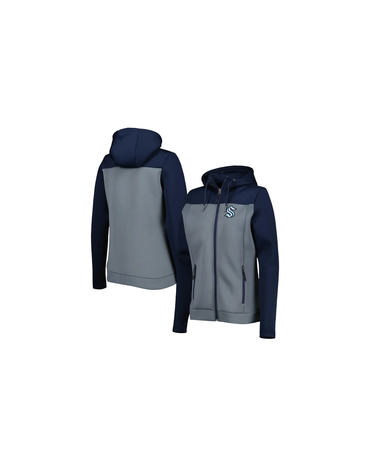 Women's Deep Sea Blue, Gray Seattle Kraken Protect Full-Zip Jacket