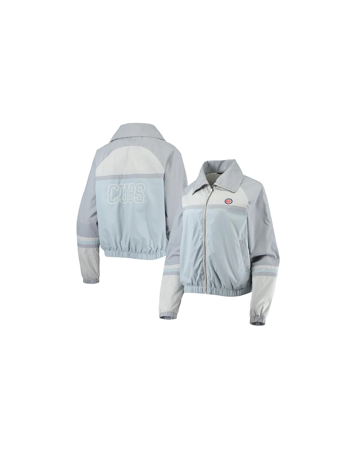 Women's Royal Chicago Cubs Colorblock Track Raglan Full-Zip Jacket