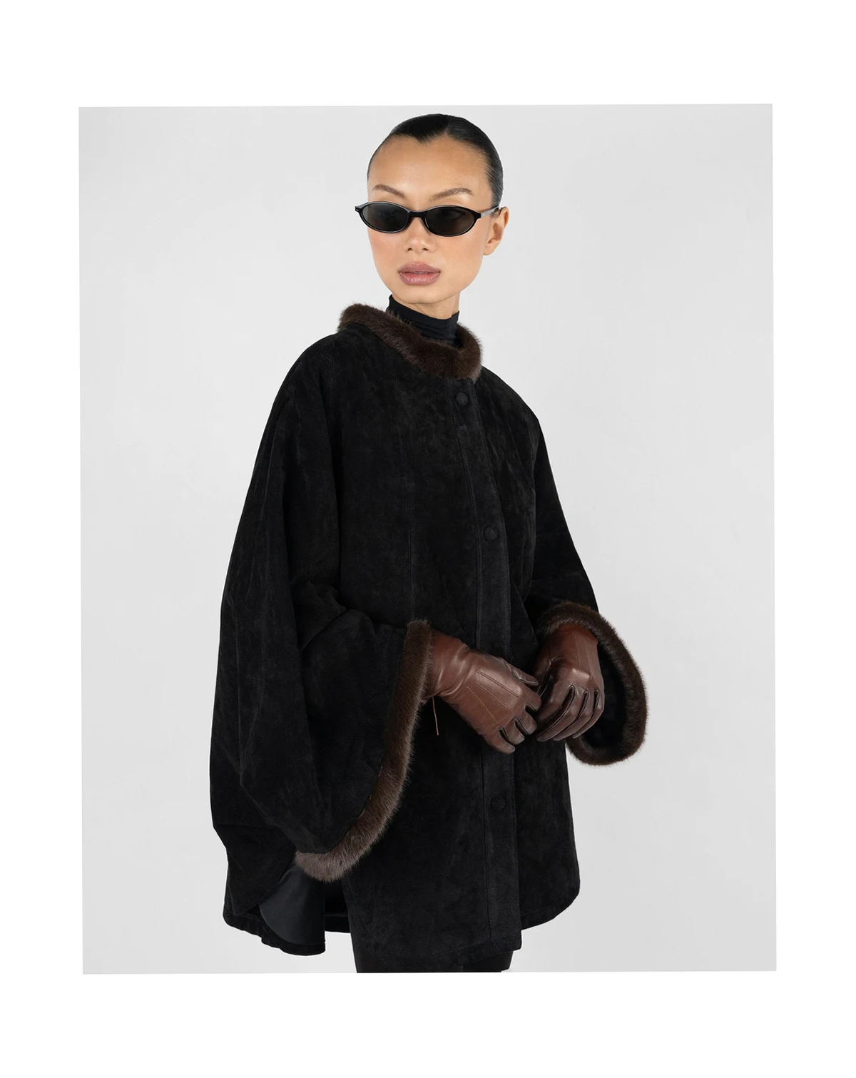 Women's Premium Suede Poncho