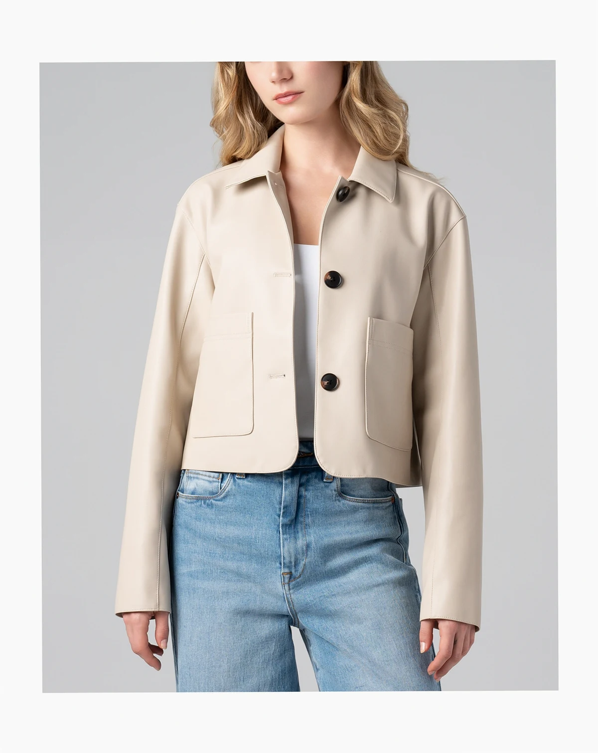 Women's Button-Front Long-Sleeve Jacket