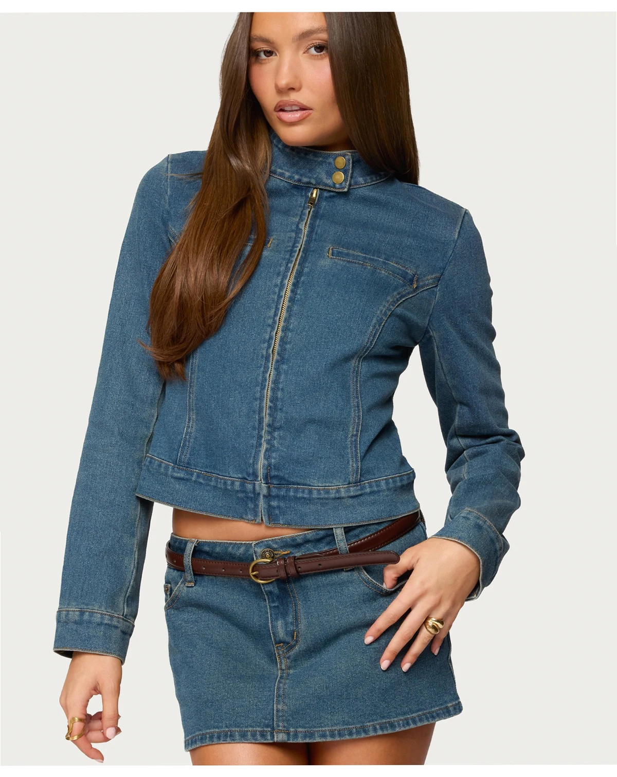 Women's Josiee Stretchy Denim Moto Jacket