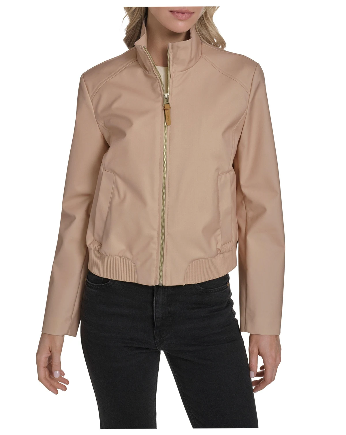 Women's Pinstripe Rain Bomber Jacket