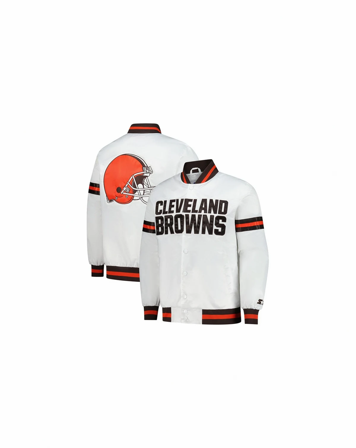 Men's White Cleveland Browns Scout Full-Snap Varsity Jacket