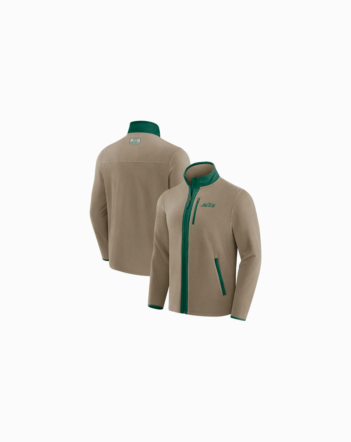 Darius Rucker Collection by x NFL Men's Tan New York Jets Heavyweight Polar Fleece Full-Zip Jacket