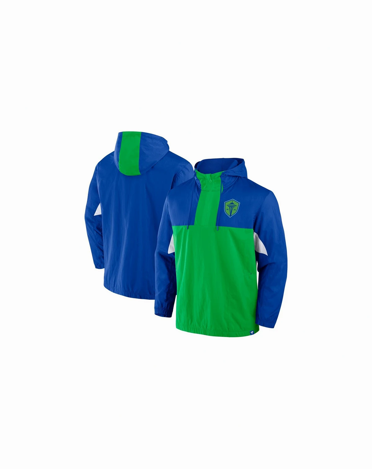 Men's Royal Seattle Sounders FC Free Kick Woven Quarter-Zip Hoodie Jacket