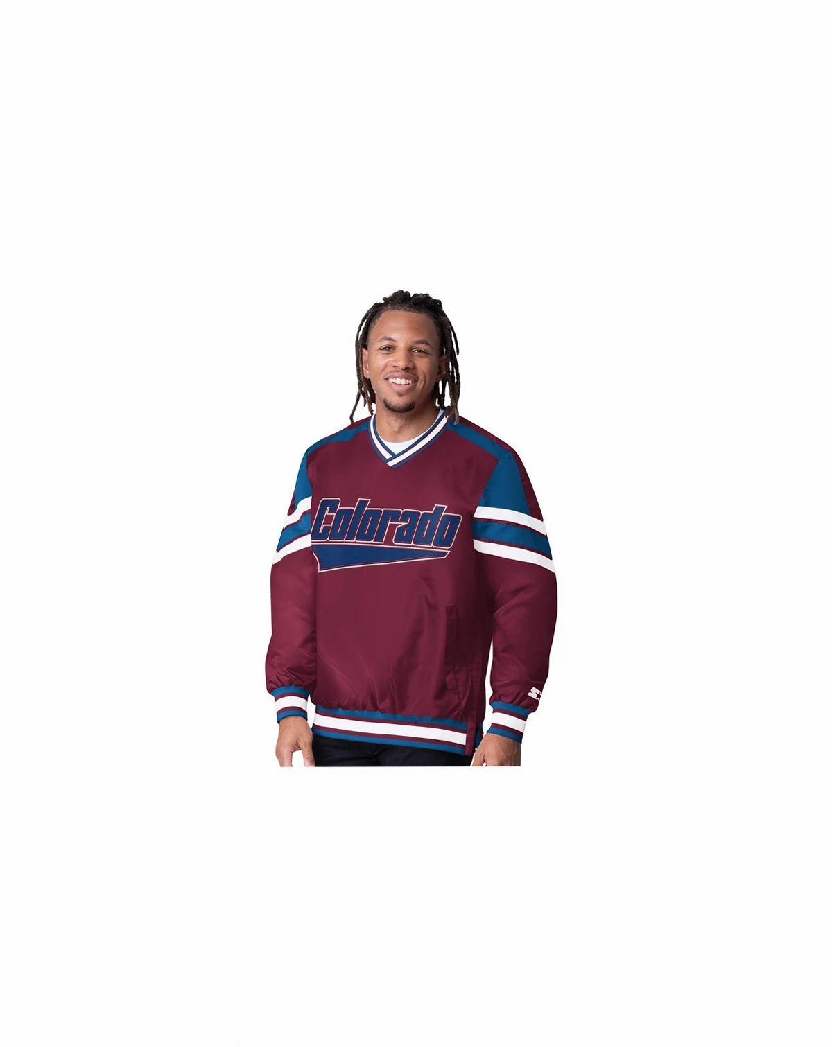 Men's Burgundy Colorado Avalanche Reliever V-Neck Pullover Jacket