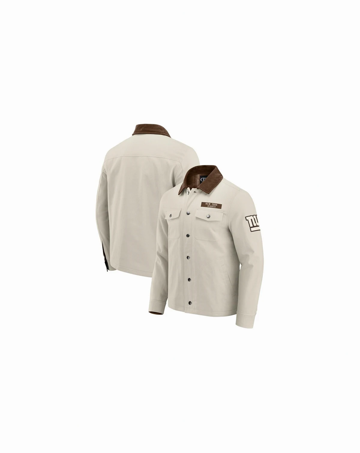Men's NFL x Darius Rucker Collection by Tan New York Giants Midweight Canvas Full-Button Jacket
