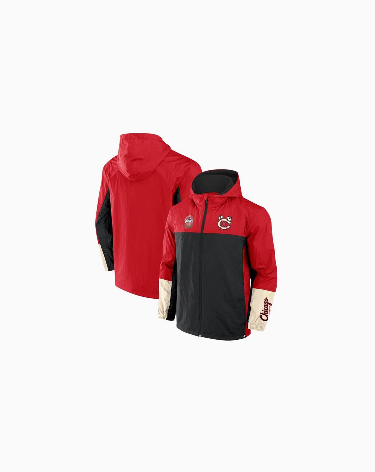Men's Red Chicago Blackhawks 2025 Winter Classic Crash the Net Full-Zip Jacket