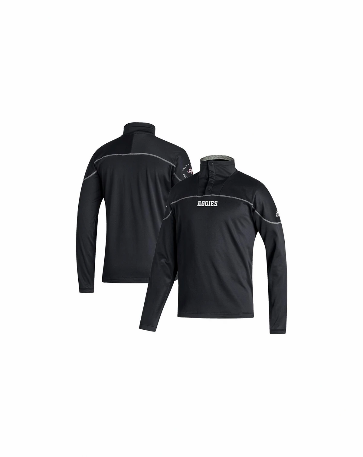 Men's Black Texas A&M Aggies AEROREADY Knit Quarter-Snap Jacket