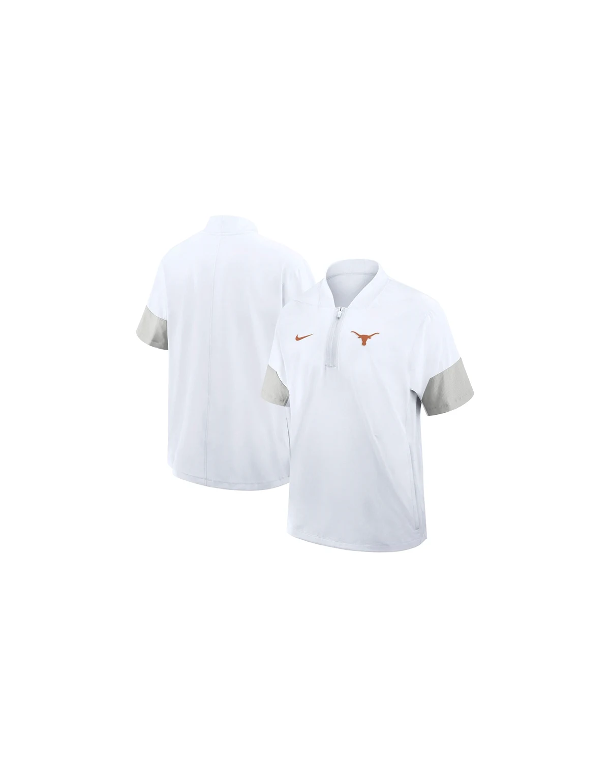 Men's White Texas Longhorns 2025 Sideline Short Sleeve Quarter-Zip Coach Jacket