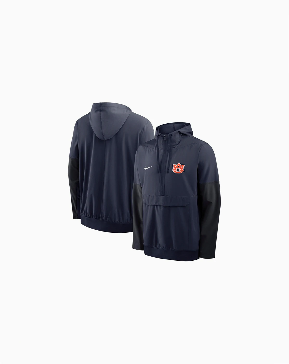 Men's Navy Auburn Tigers Anorak Half-Zip Hoodie Jacket