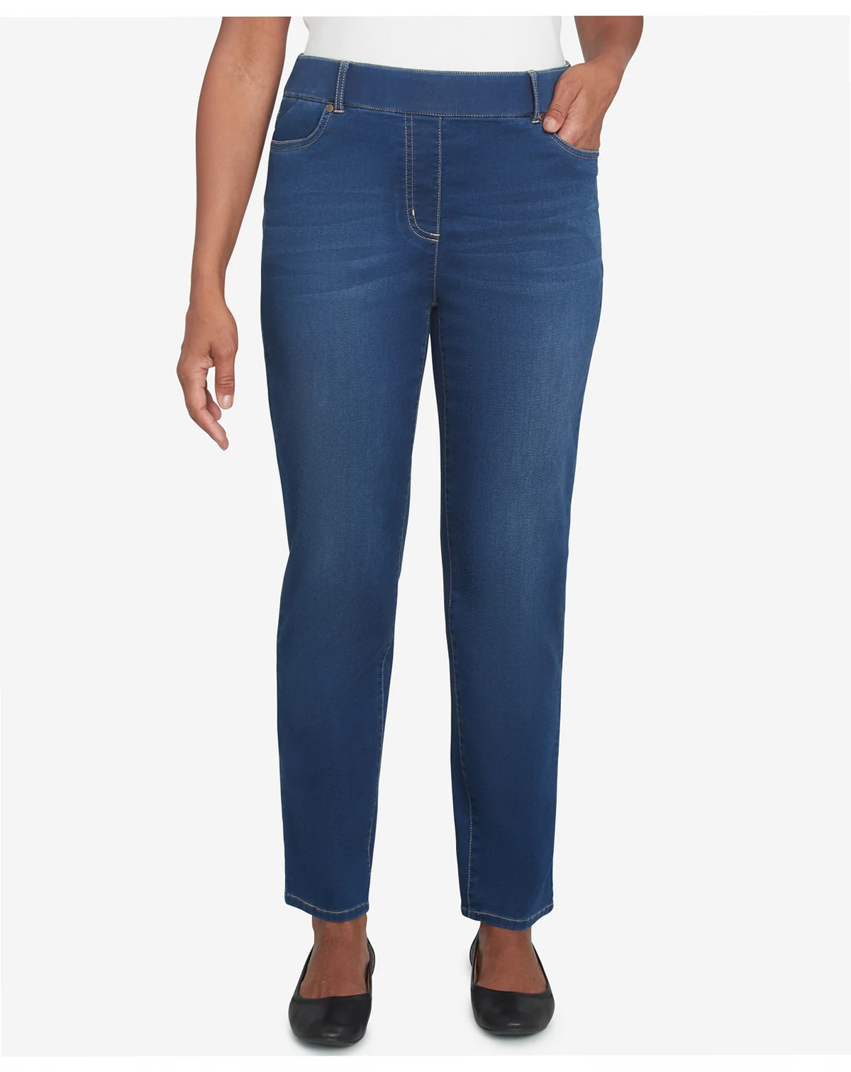 Women's Harvest Moon Super Stretch Faux Fly Denim Medium Length Pants