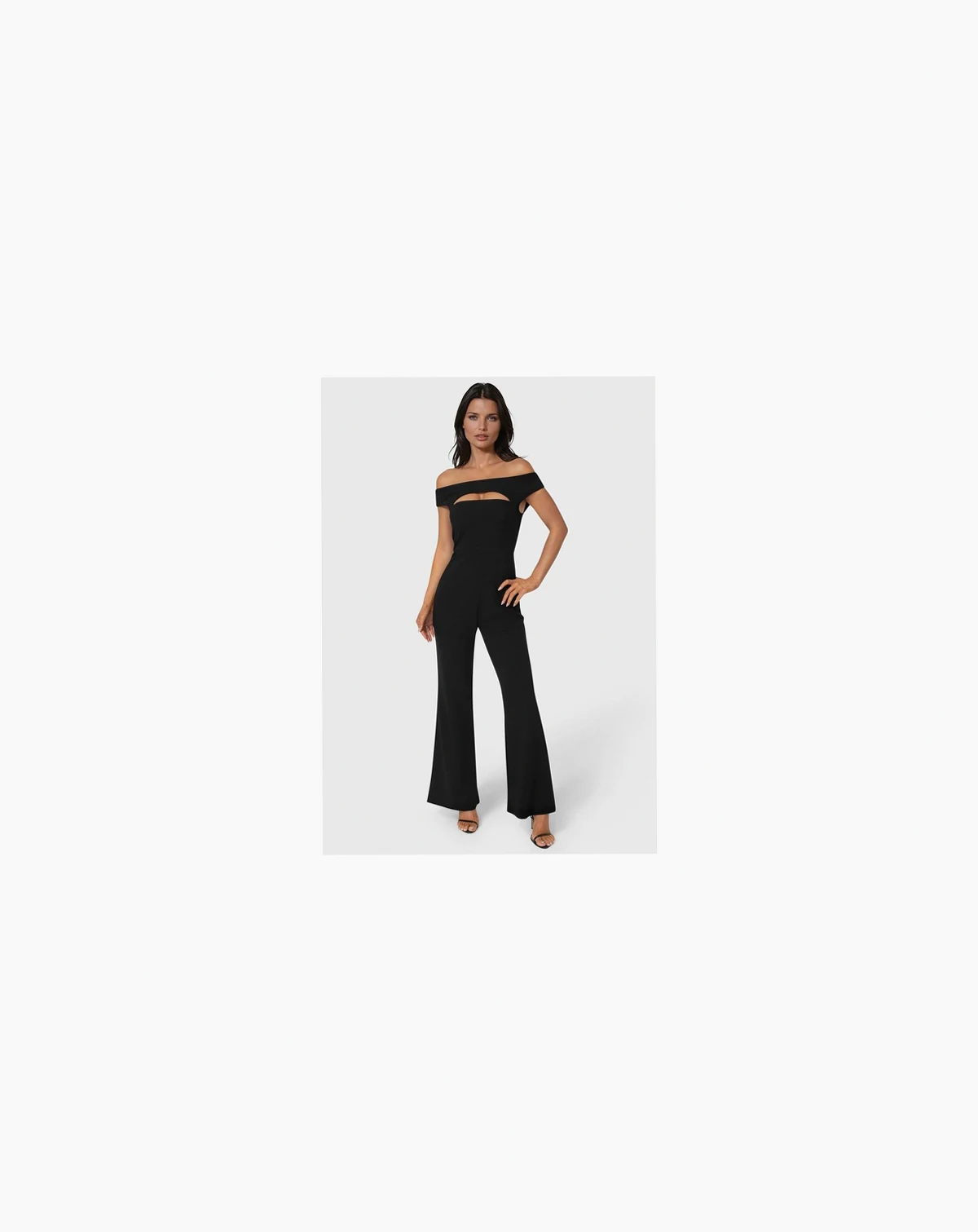 Women's Off the Shoulder Cut Out Wide Leg Jumpsuit