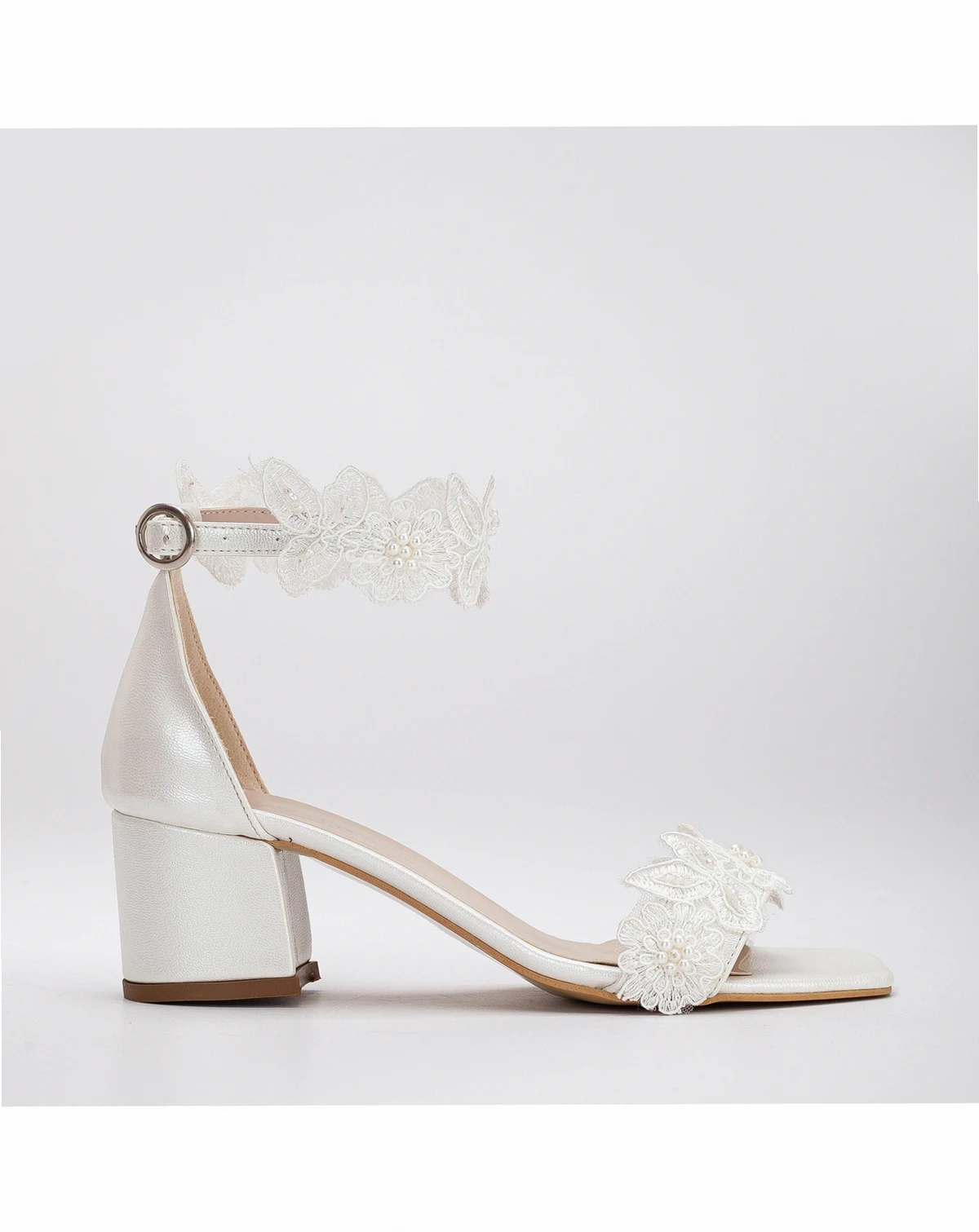 Dana Lace Bridal Low Heel Sandals