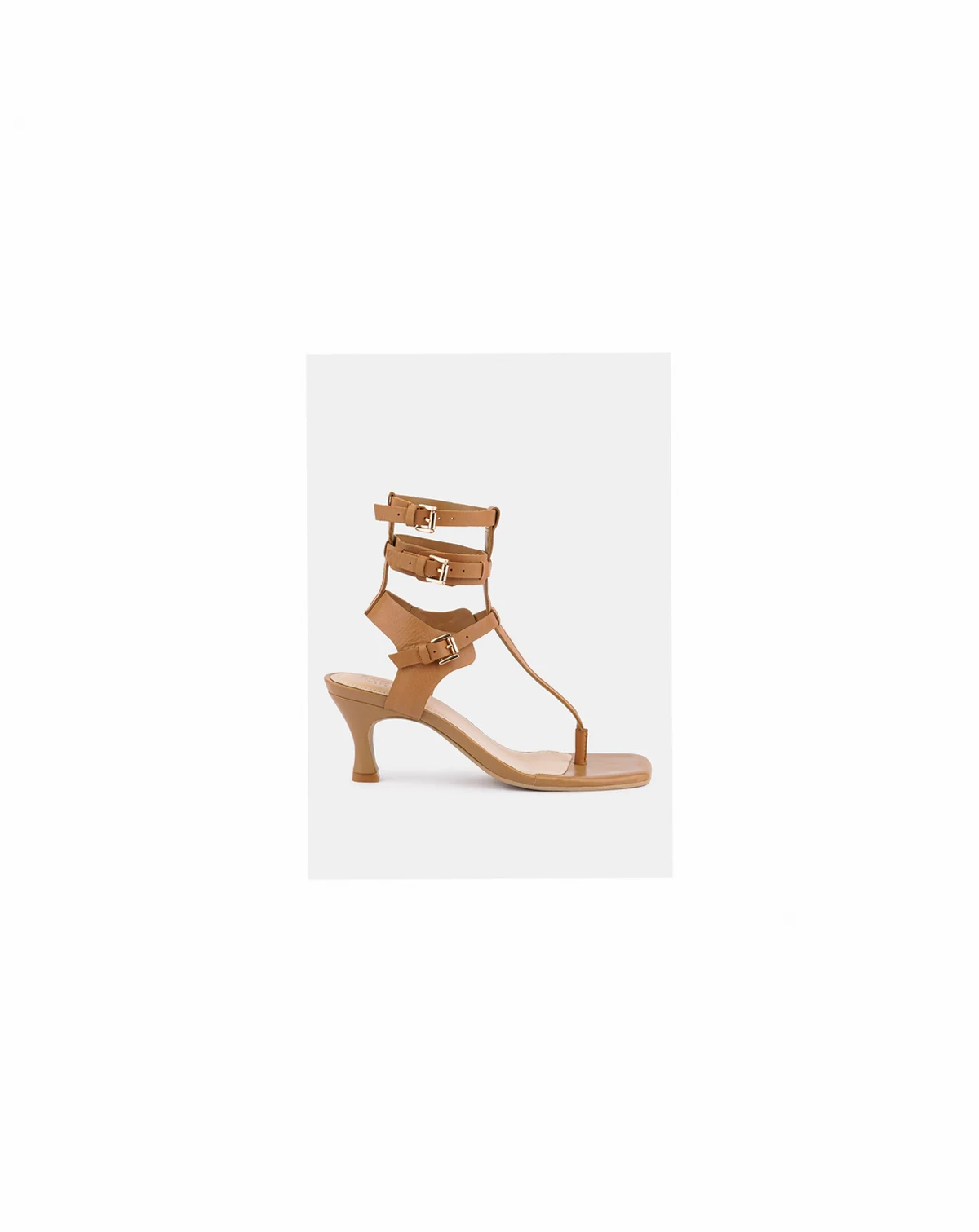 NEREID Womens Kitten Heel Cut Out Gladiator Sandals
