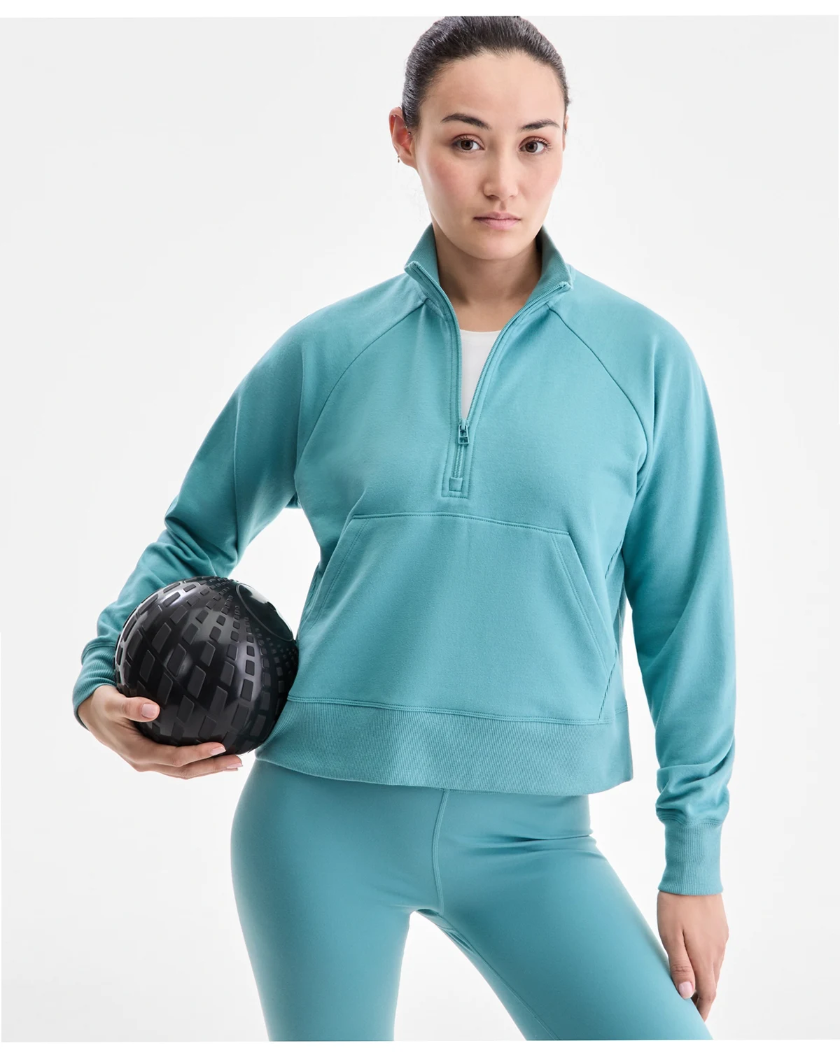 Women's Solid Fleece Quarter-Zip Sweatshirt, Macy's Exclusive