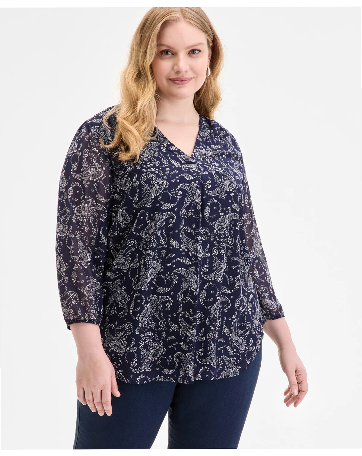 Plus Size Kelly Paisley-Print Top