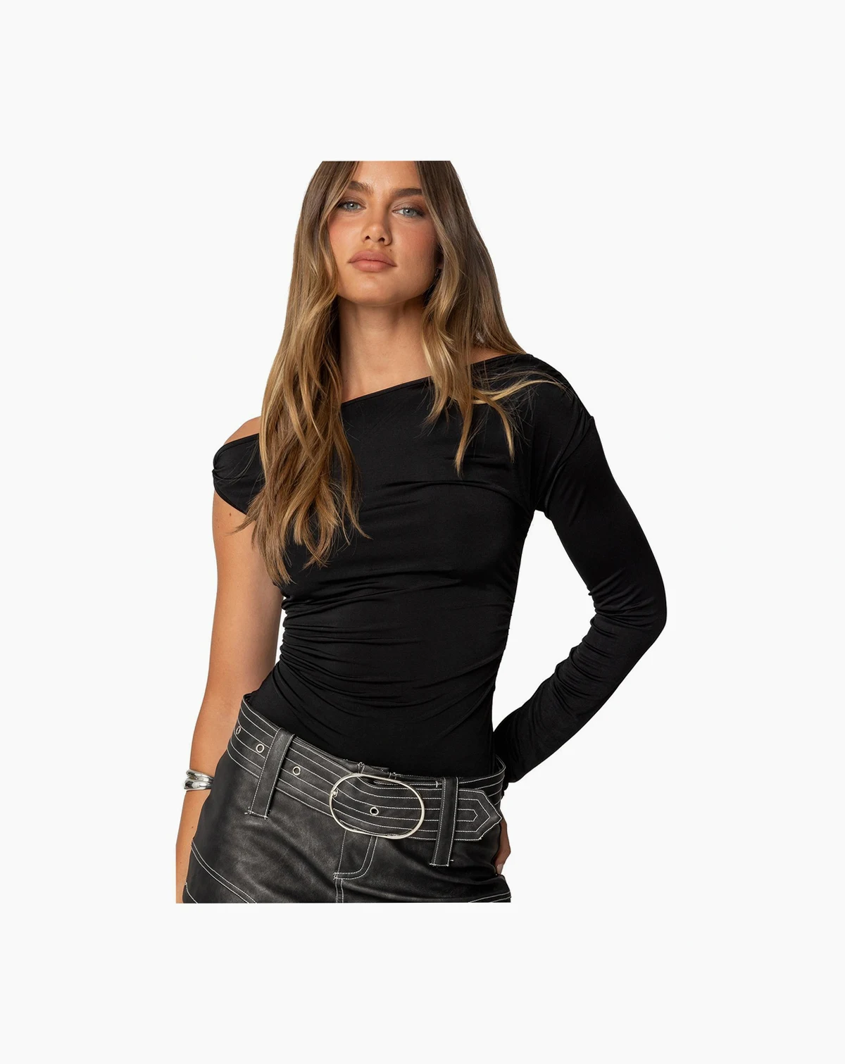 Womens Asymmetric Off Shoulder Bodysuit