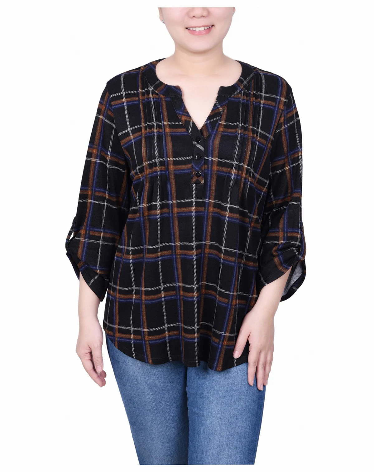 Women's 3/4 Roll Sleeve Top