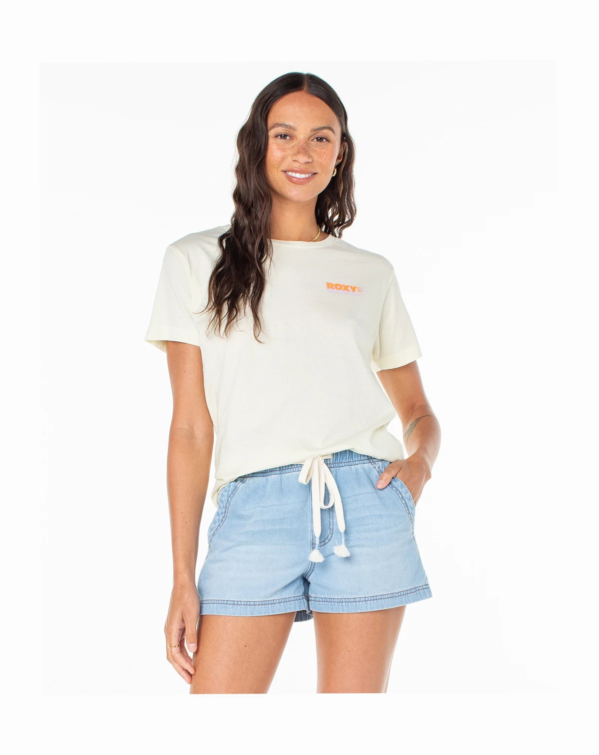 Juniors' Aloha State Cotton Boyfriends Graphic T-Shirt