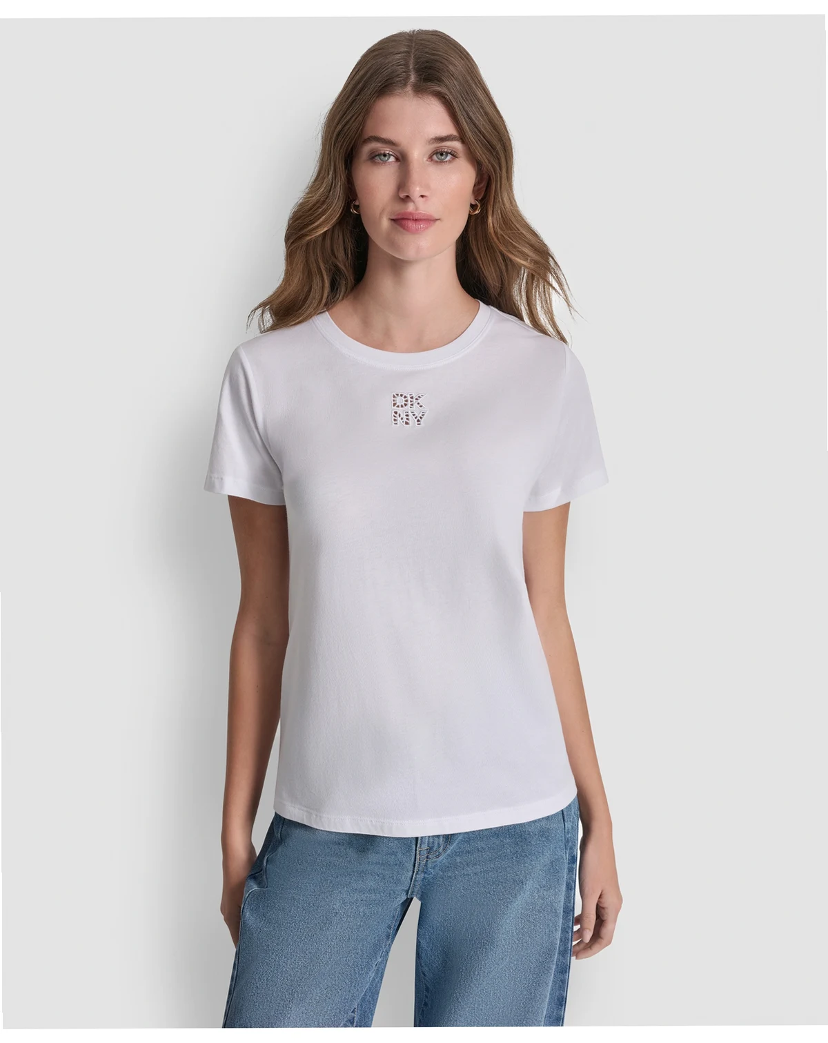 Women's Stacked Eyelet Logo Crewneck T-Shirt