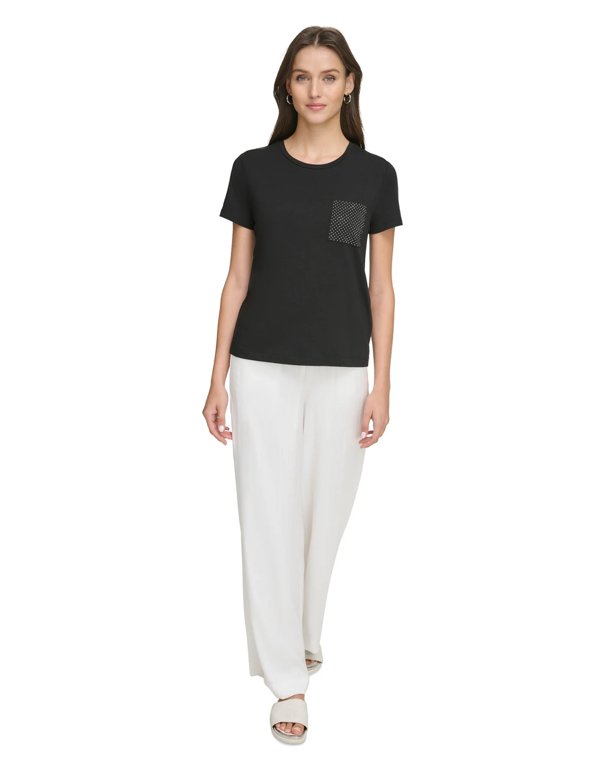 Women's Studded Pocket Short-Sleeve Shirt