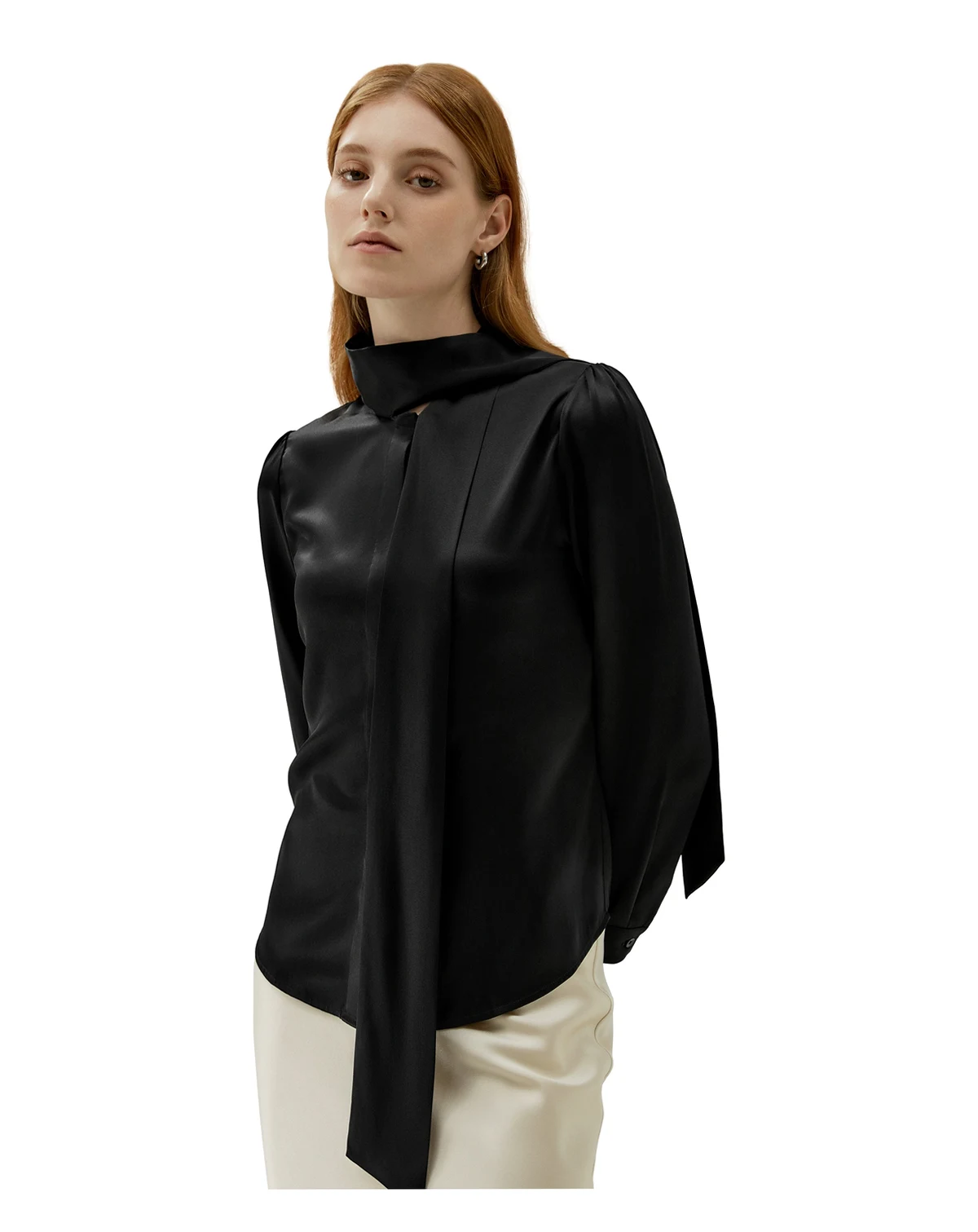 Women's Bow-tie Neck Silk Blouse