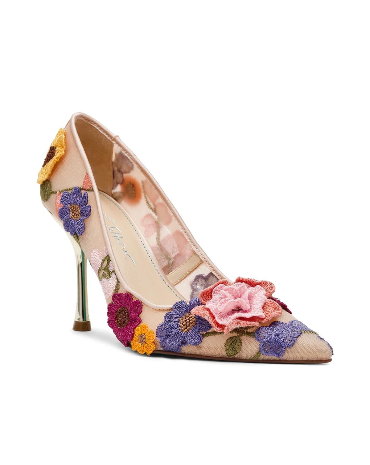 Women's Aimey Floral Applique Mesh Pumps