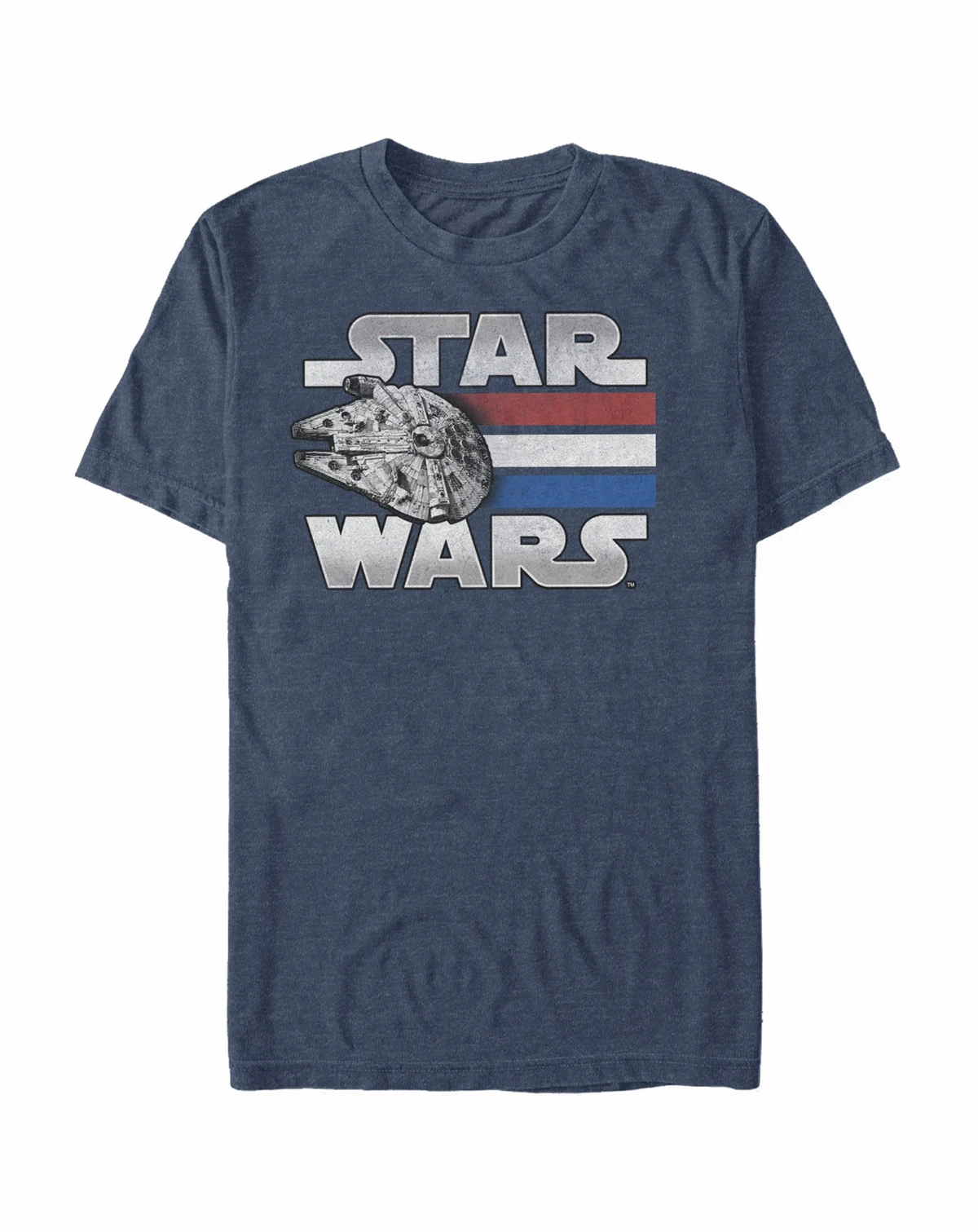 Men's Star Wars Red White Blue Stripes Falcon Short Sleeve T-shirt