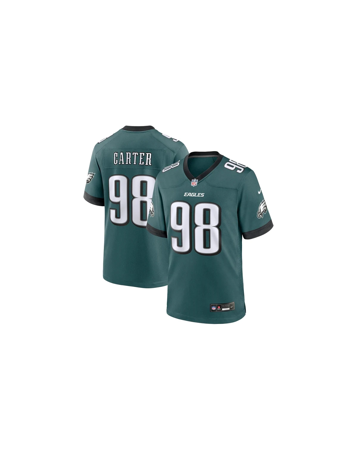 Men's Jalen Carter Midnight Green Philadelphia Eagles Team Game Jersey