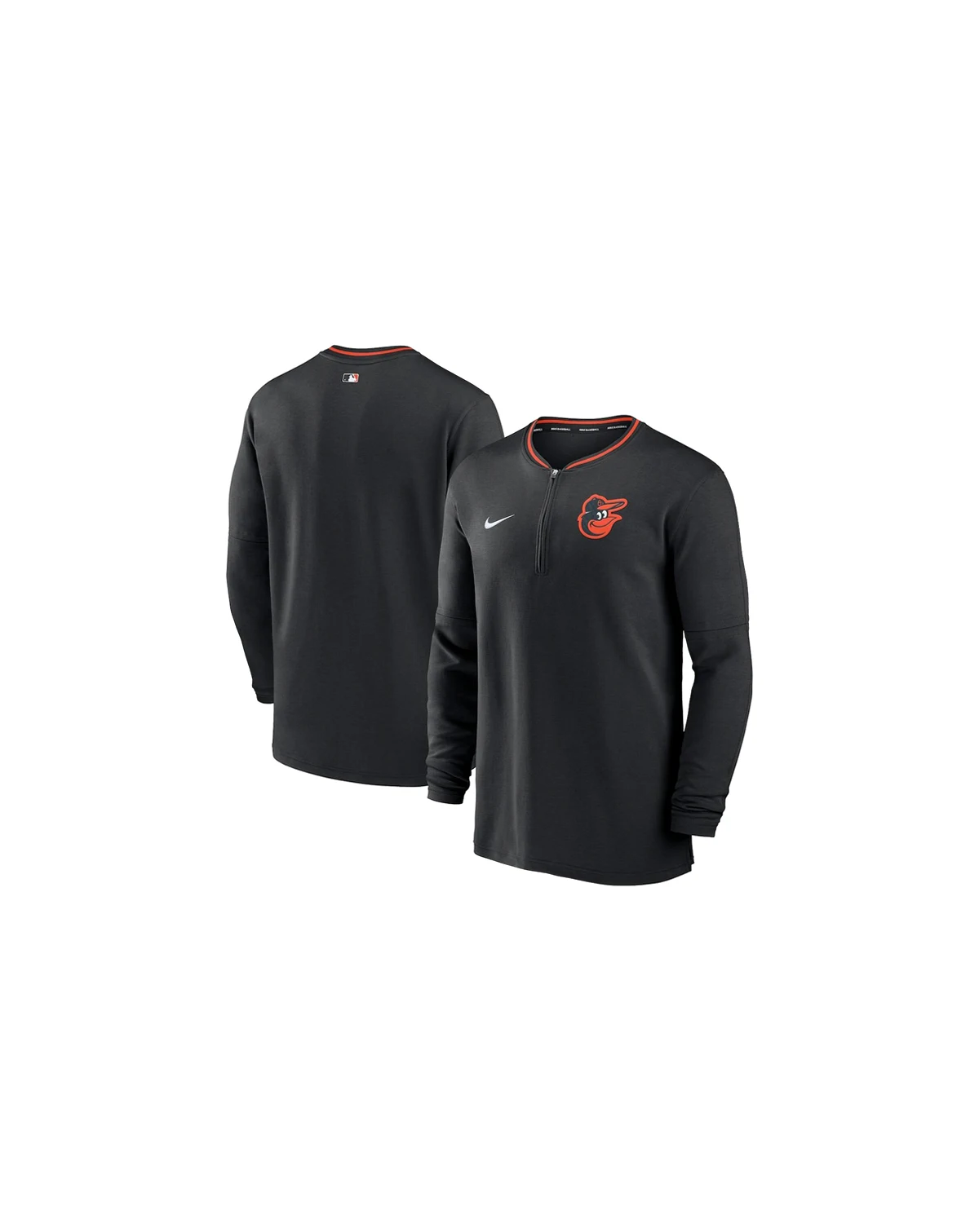 Men's Black Baltimore Orioles Authentic Collection Performance Half-Zip Top