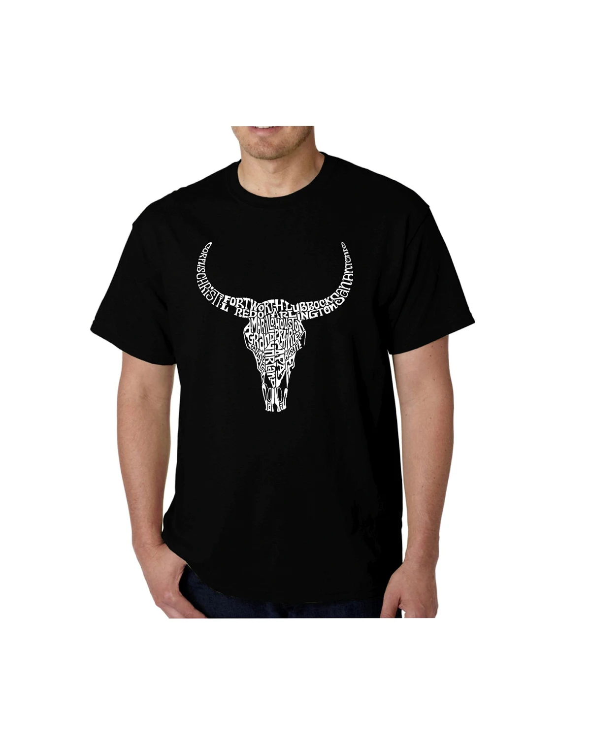 Men's Word Art T-Shirt - Texas Skull