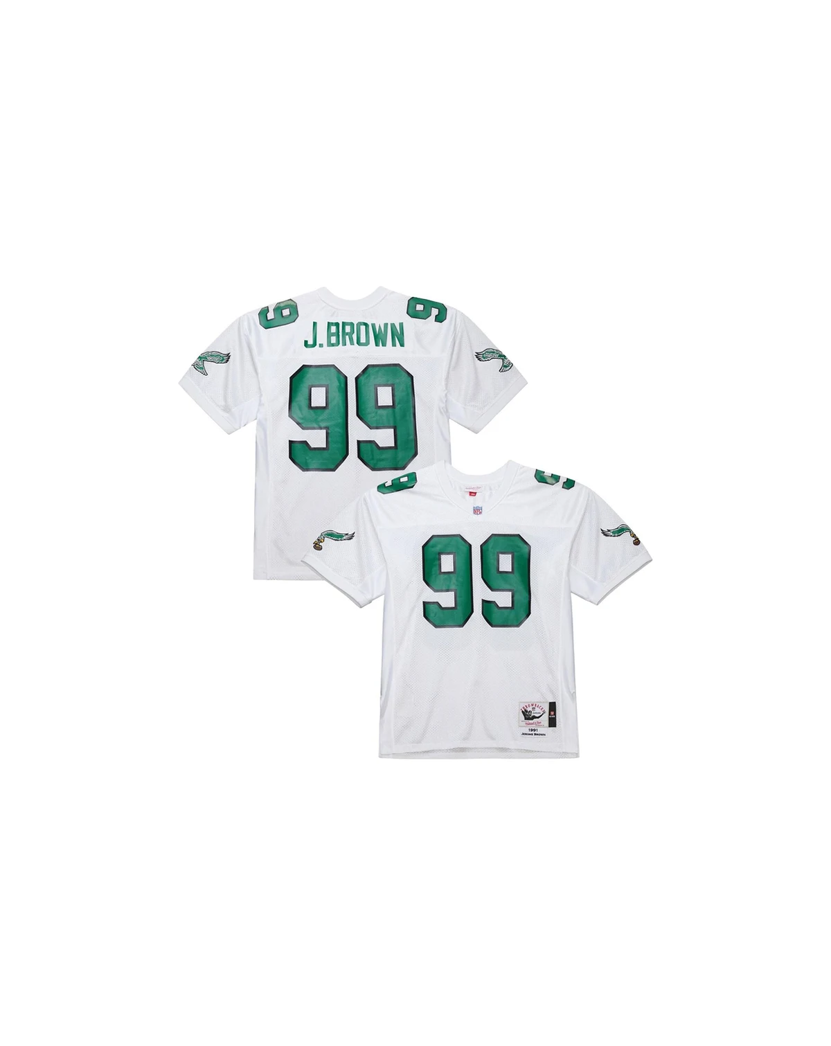 Men's Jerome Brown White Philadelphia Eagles 1991 Authentic Throwback Retired Player Jersey