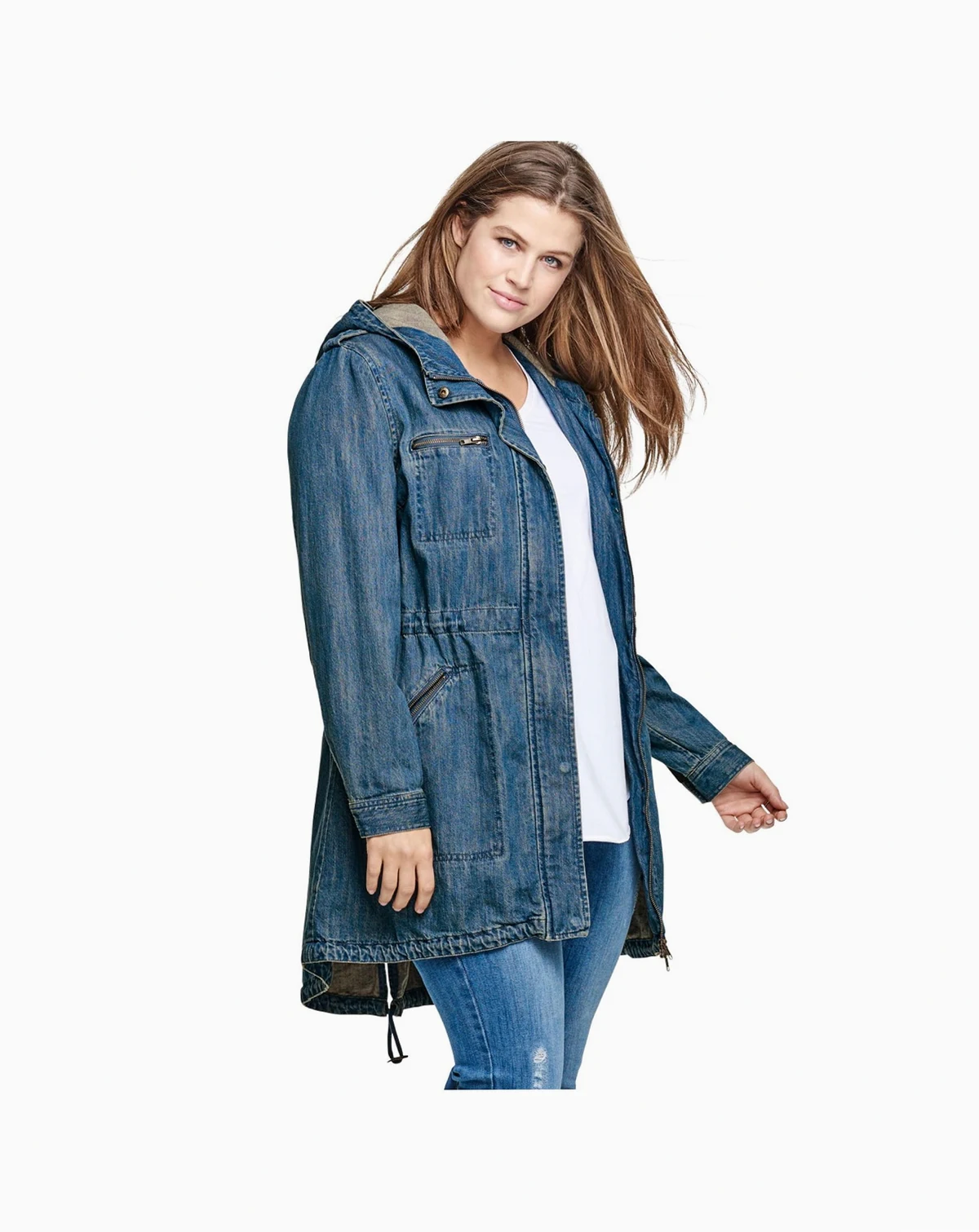 Women's Hooded Anorak Denim Jacket