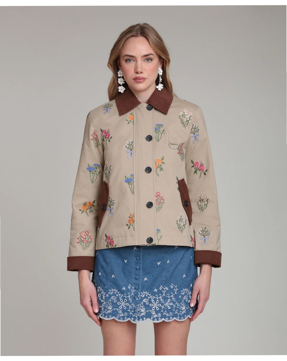 Women's Button-Front Collared Jacket