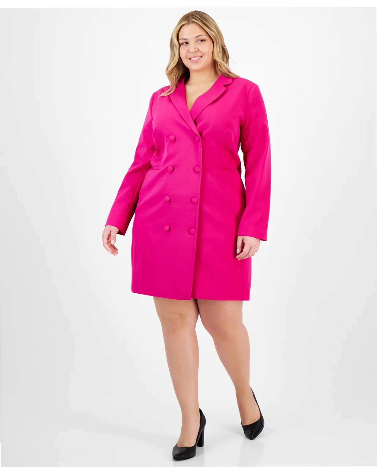 Plus Size Milano Trench Button-Front Jacket Dress