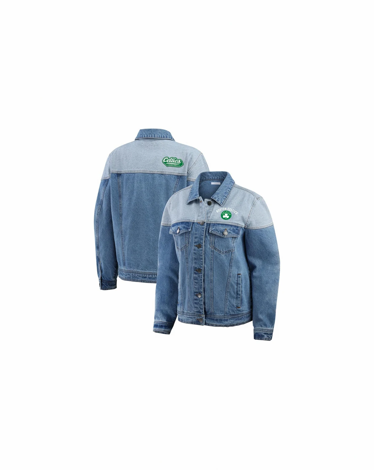 Women's Blue Boston Celtics Full-Button Denim Jacket