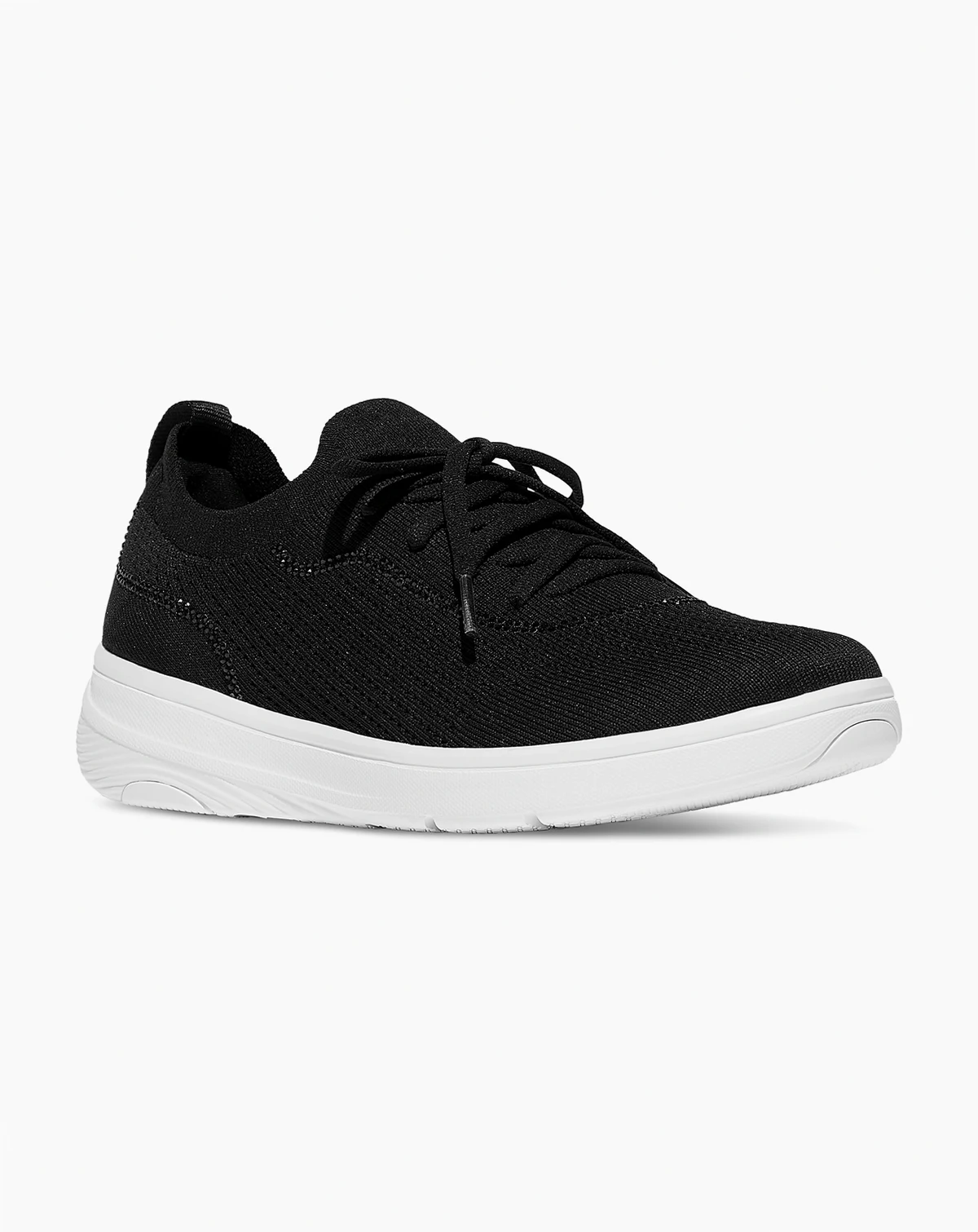Women's Super-Q Crystal-Trim Knit Laced Up Sneakers
